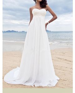 Robe longue bandeau drapé sur l'épaule sans manches élégantes robes de mariée grande taille blanc